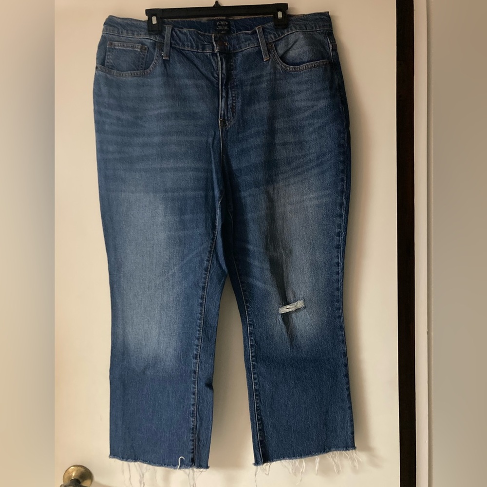 J. Crew Mid Rise Crop Blue Jeans